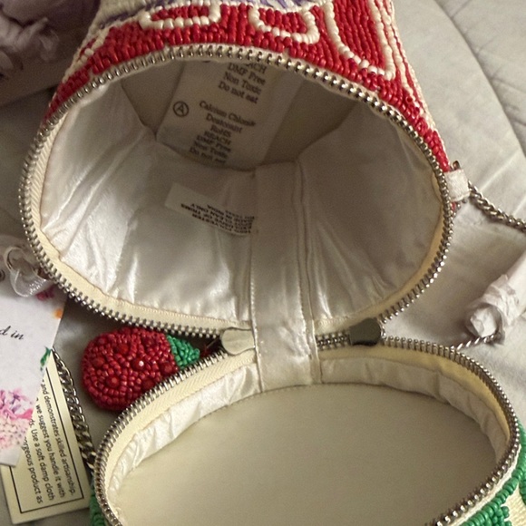 Handcrafted Raspberry Jam Beaded Crossbody Bag - Picture 7 of 8